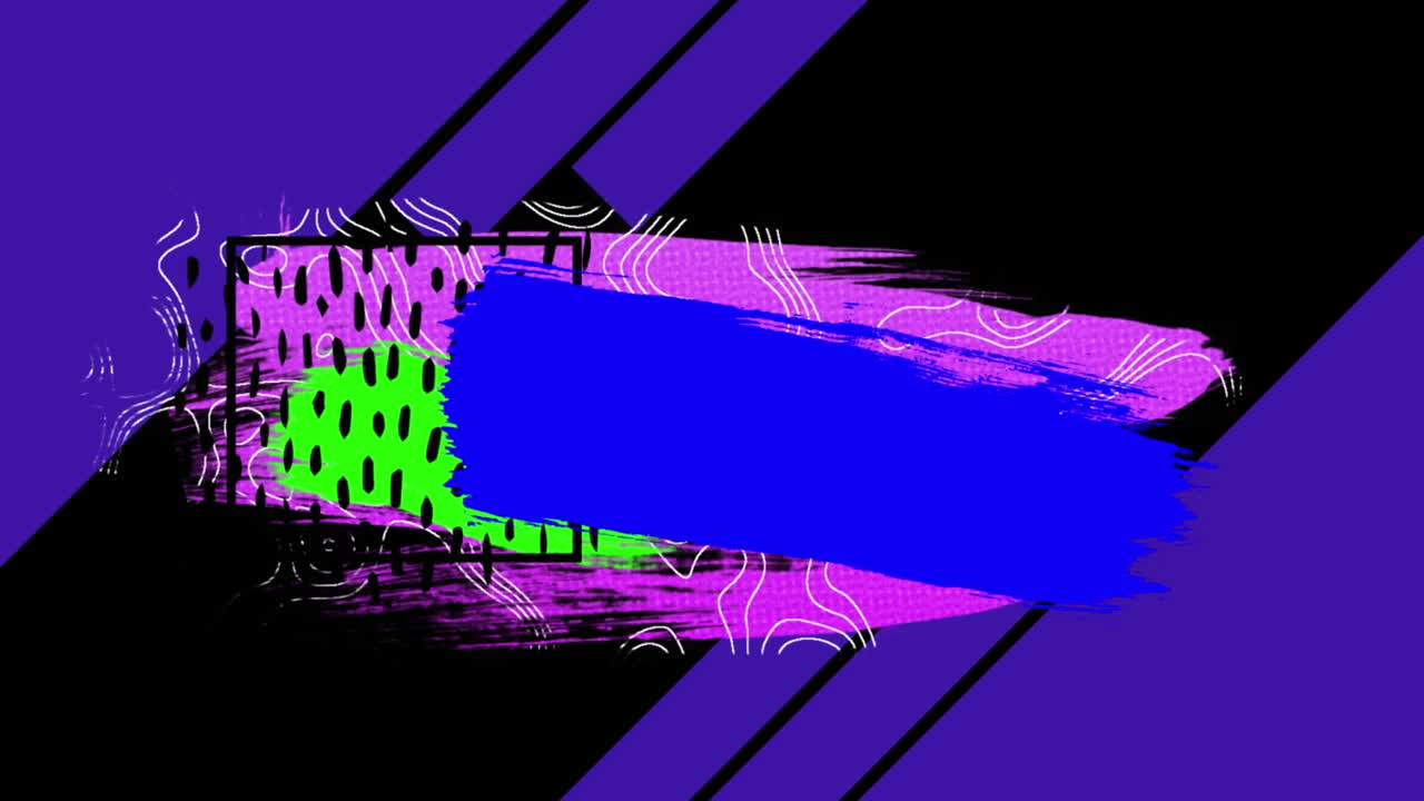 animación de formas coloridas que se mueven con espacio de copia sobre fondo negro