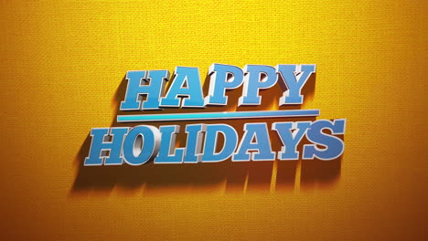 Floating-3d-Happy-Holidays-in-blue-and-white-on-yellow-background