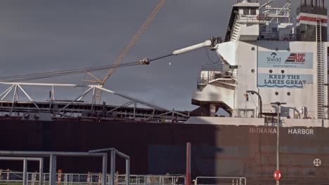 Close-up-of-a-freighter-going-through-the-Soo-Locks-in-Sault-St