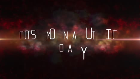 Cosmonautics-Day-with-red-light-of-stars-and-clouds-in-dark-galaxy