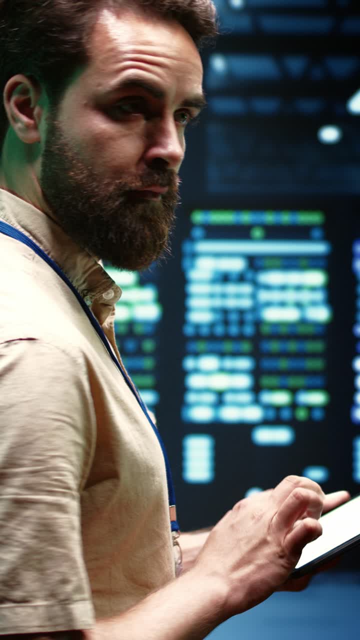 Vertikal video Tekniker som fikser VPN-servere
