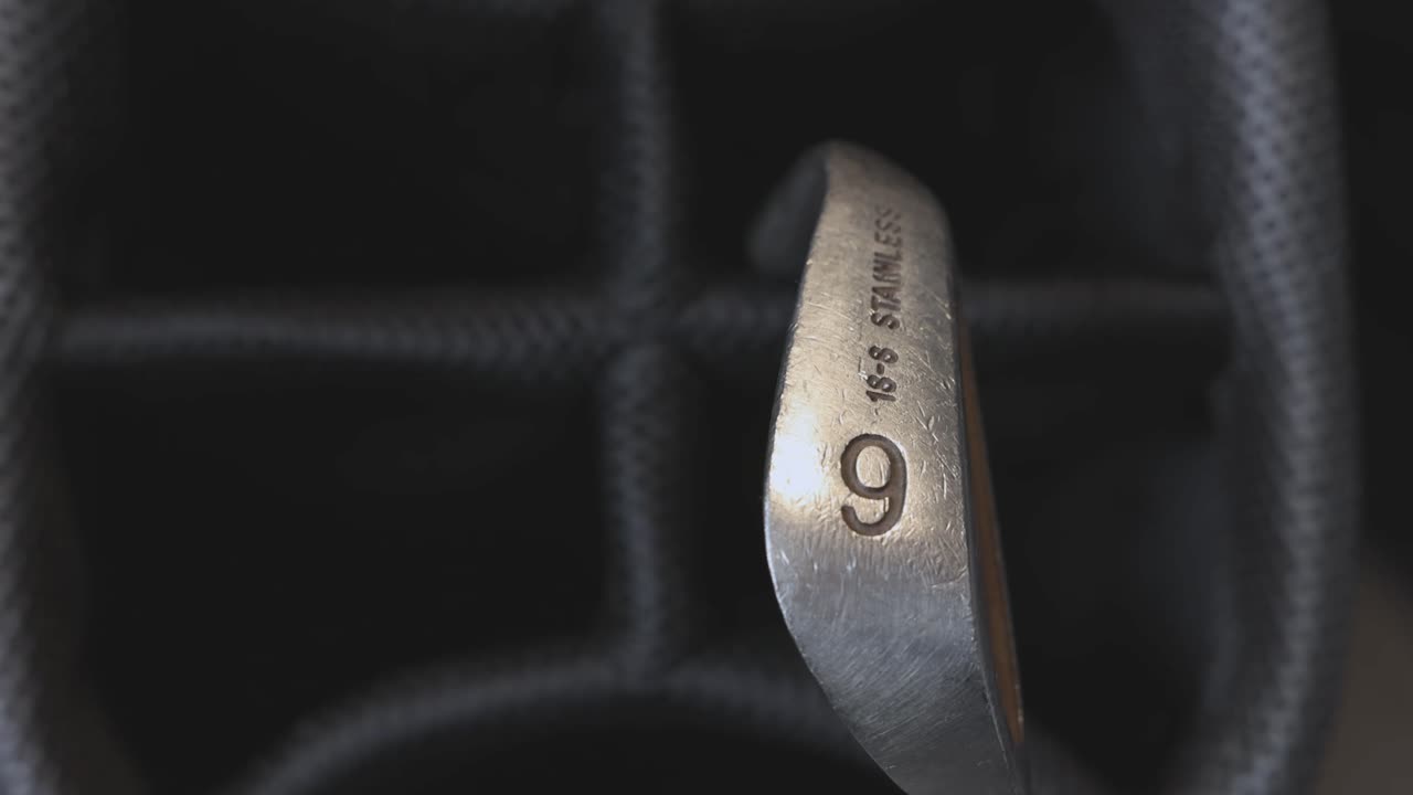 Close-up of a Black Golf Club Organizer