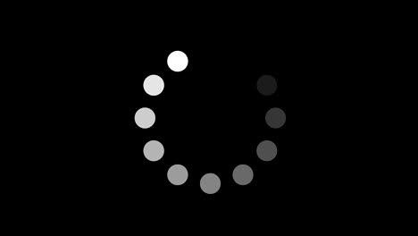 animación 4k - carga icono de círculo blanco en fondo negro. círculo en el centro para su logotipo y texto. fondo gráfico de movimiento y animación.