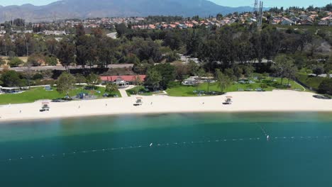 Aerial-by-of-the-beach-on-community-Lake-Mission-Viejo