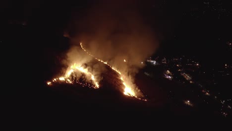 an aerial shot of the famous wakakusa yamayaki fire festival in nara, japan