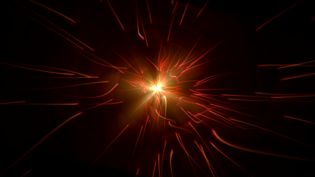 fondo de líneas de partículas radiales anaranjadas abstractas (con bucle)