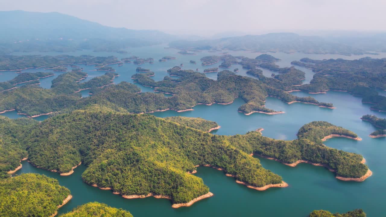 Tà Đùng archipelago viewed from the sky in Vietnam Asia