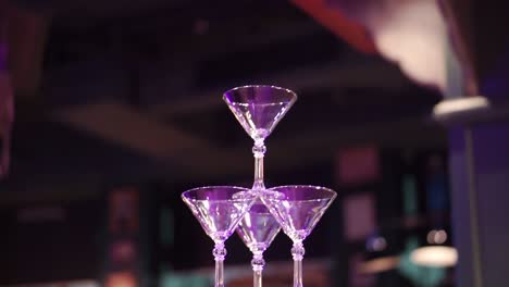 pyramid of cocktail glasses