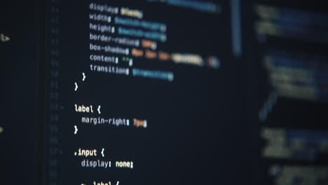 close up of computer screen showing code