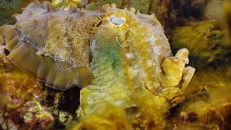 sepia gigante australiana sepia apama migración whyalla sur de australia 4k cámara lenta, apareamiento, puesta de huevos, lucha, agregación, bajo el agua