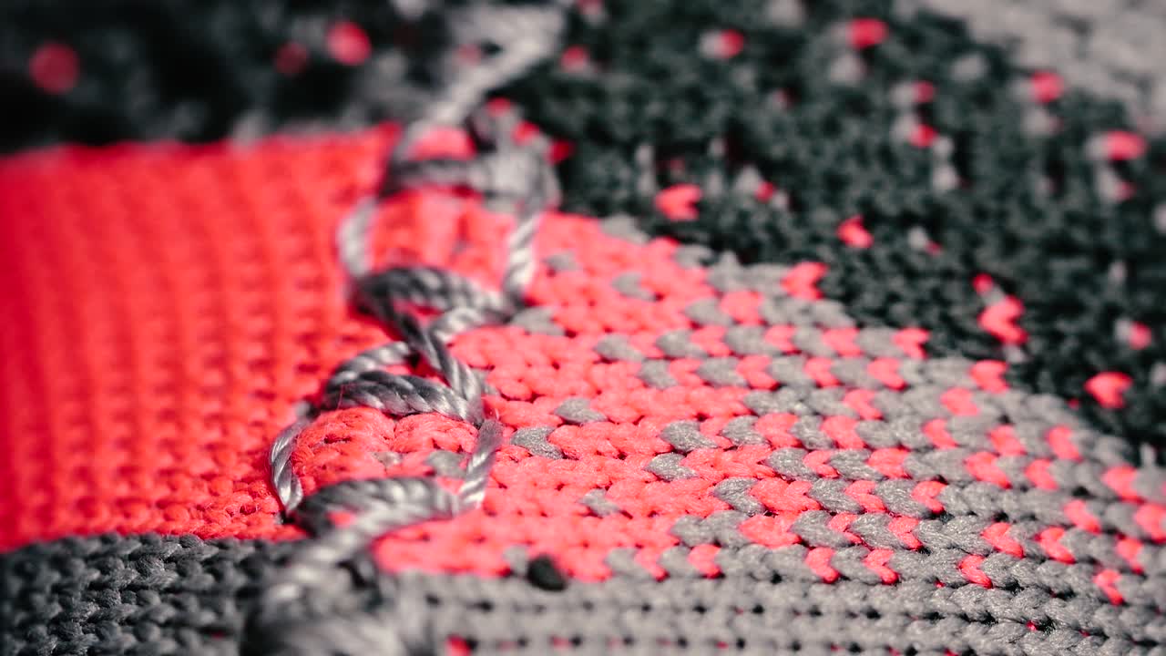 매우 높은 품질의 섬유 실과 천의 안정적인 매크로 샷