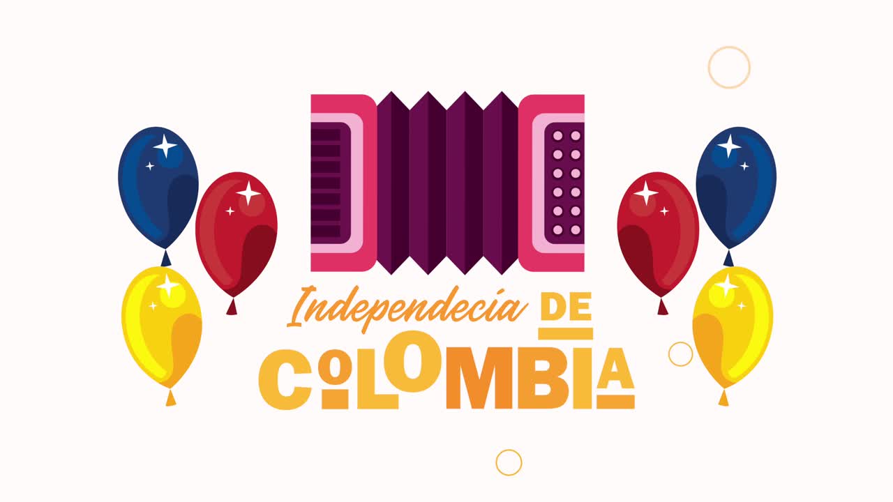 colombia country lettering with accordion