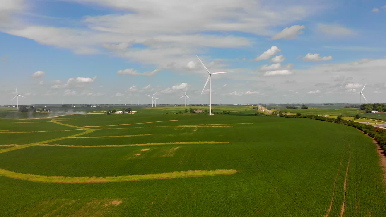 풍력 터빈의 4k 드론  ⁇  상승