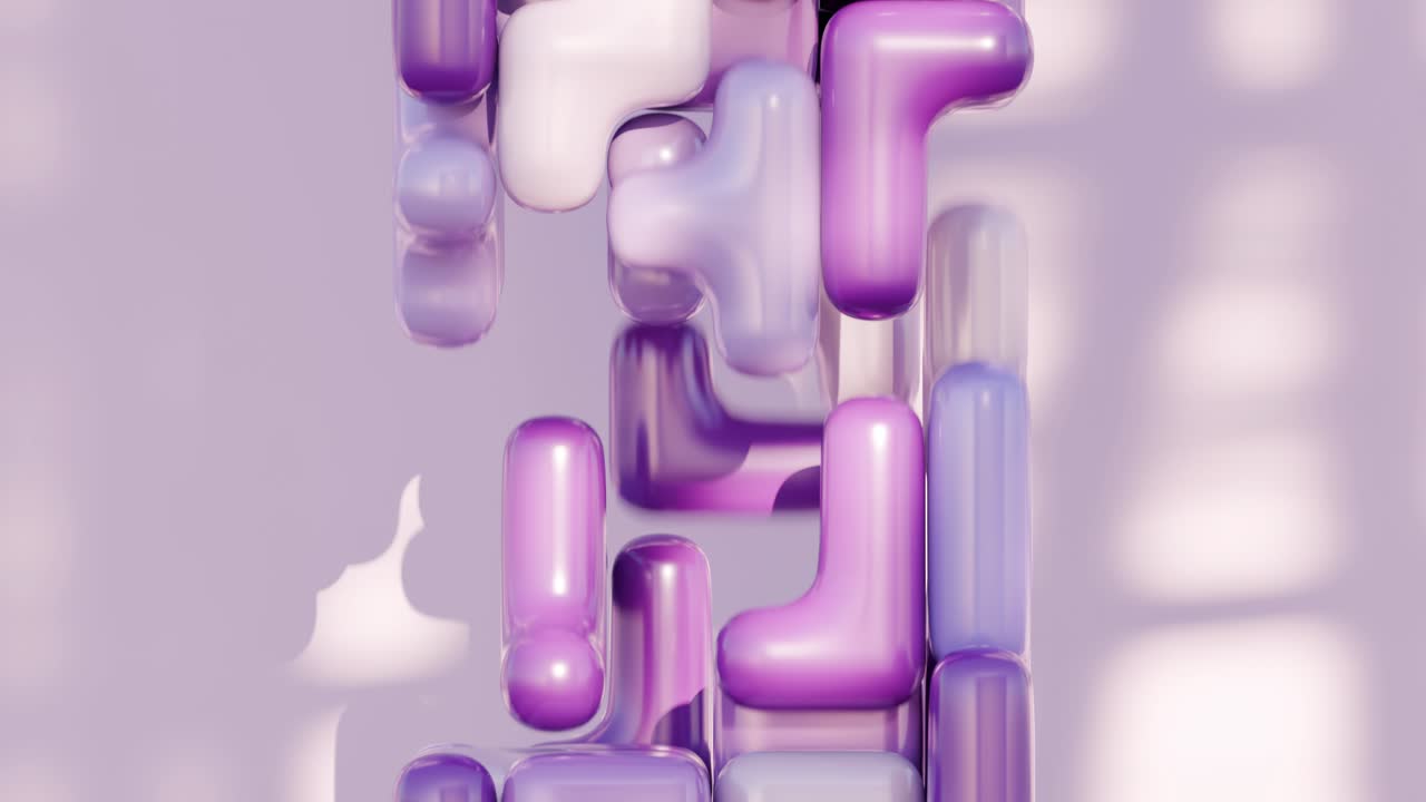 Abstract 3D Rendering with Pastel Geometric Shapes