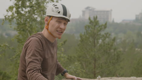 climber on a wall rock