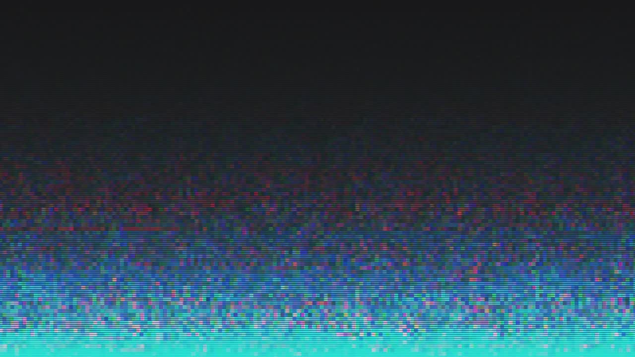 Einzigartiges Design, abstrakte digitale Animation, Pixelrauschen, Glitch-Fehler, Videoschaden.