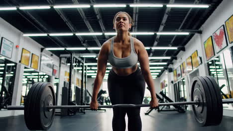 woman weightlifting in gym