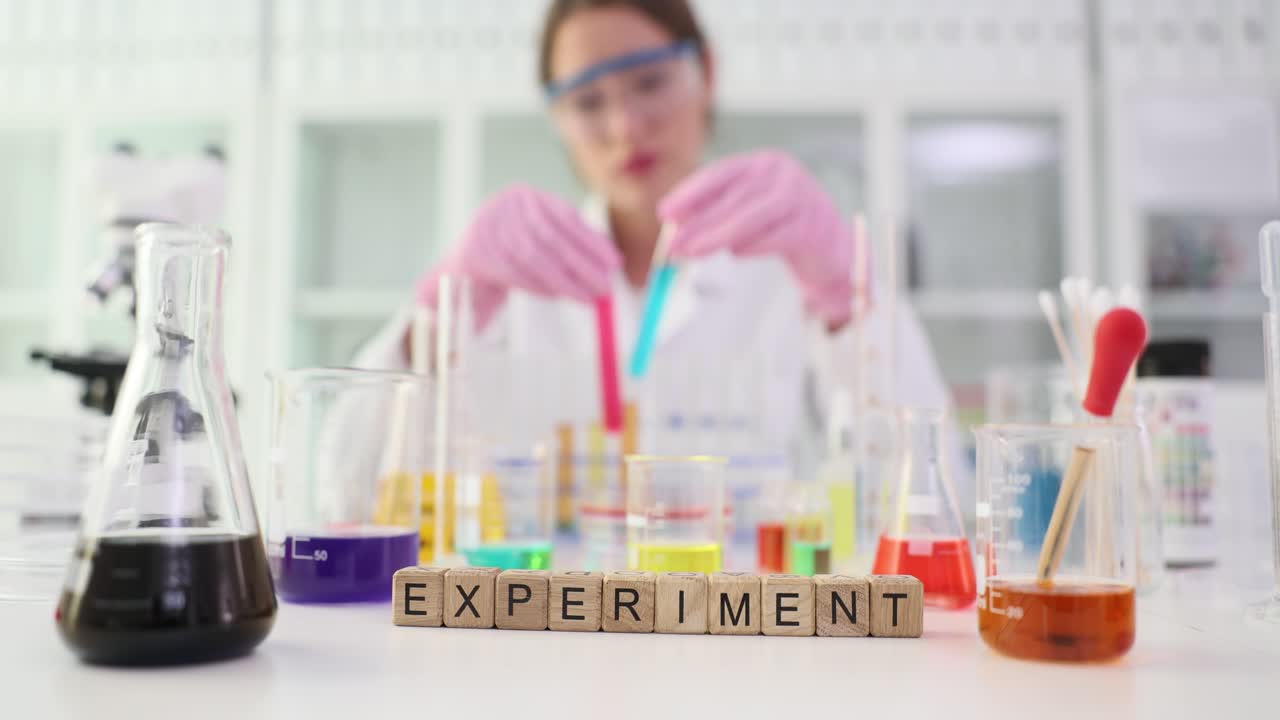 A scientist conducting a chemical experiment in a laboratory