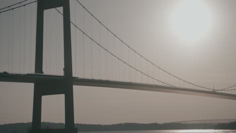 slow motion recording of lillebælt bridge. middelfart, denmark