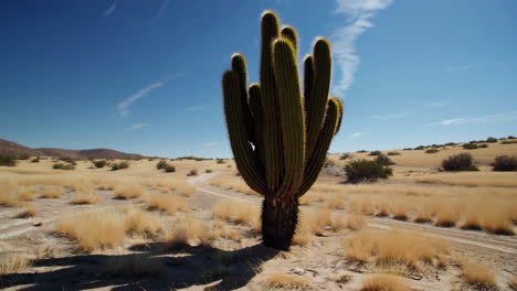 large cactus in a desert landscape