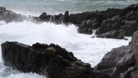 White-Waves-Breaking-On-Rugged-Coast