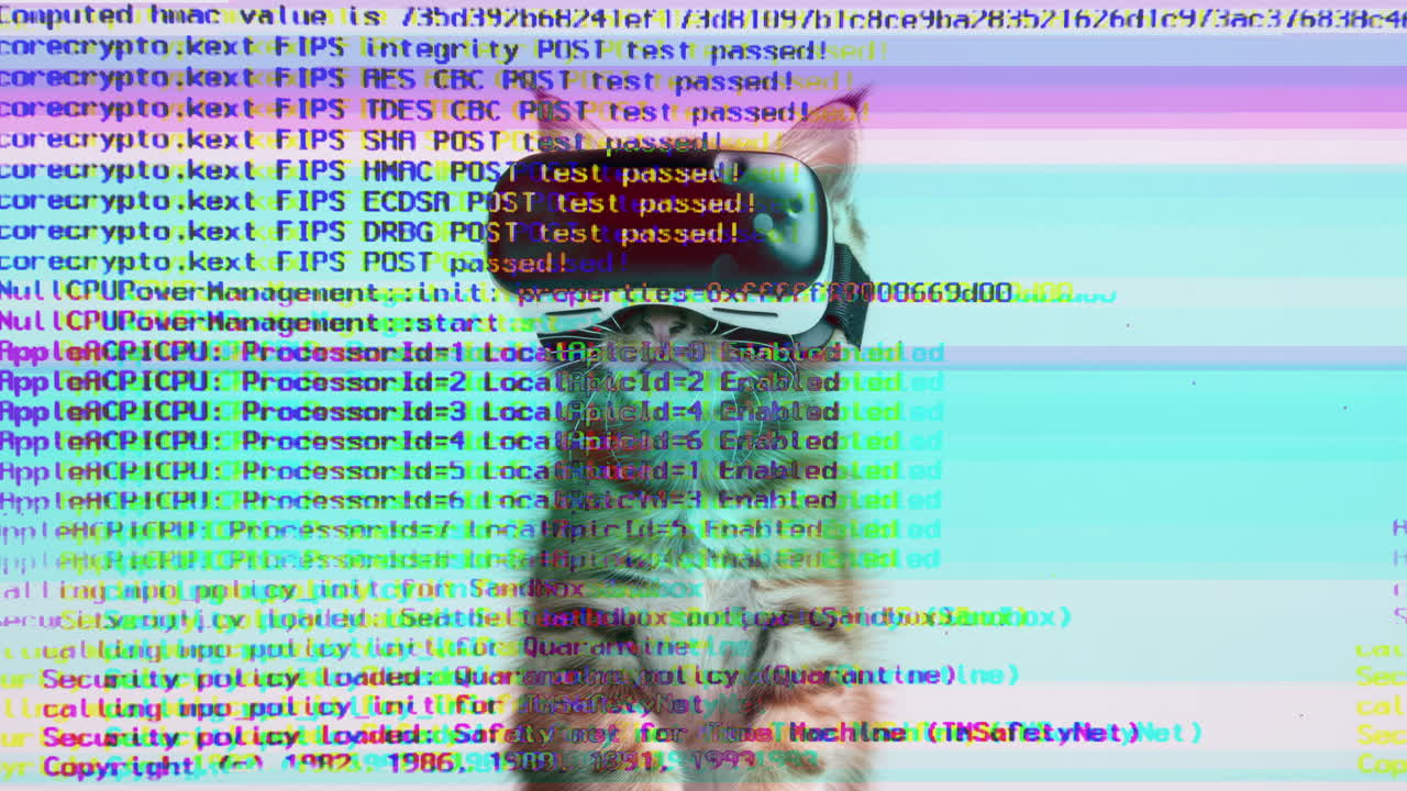 AI cats wearing headphones and sunglasses and vr headsets