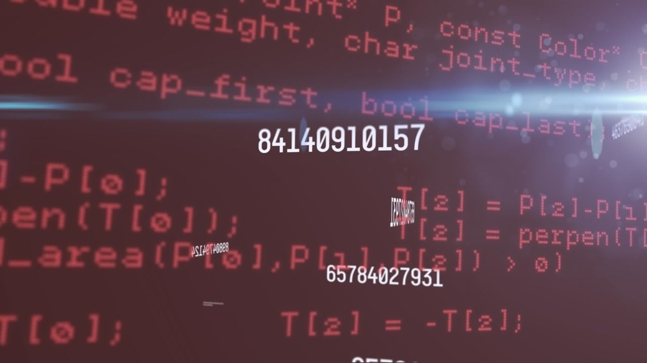 Animation of numbers changing and data processing