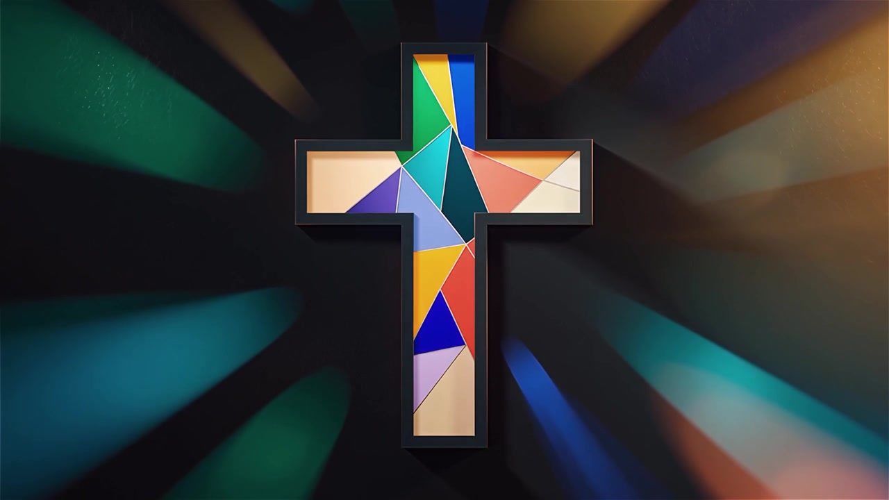 Cruz Cristiana con Luz Celestial, Fondo para Adoración.