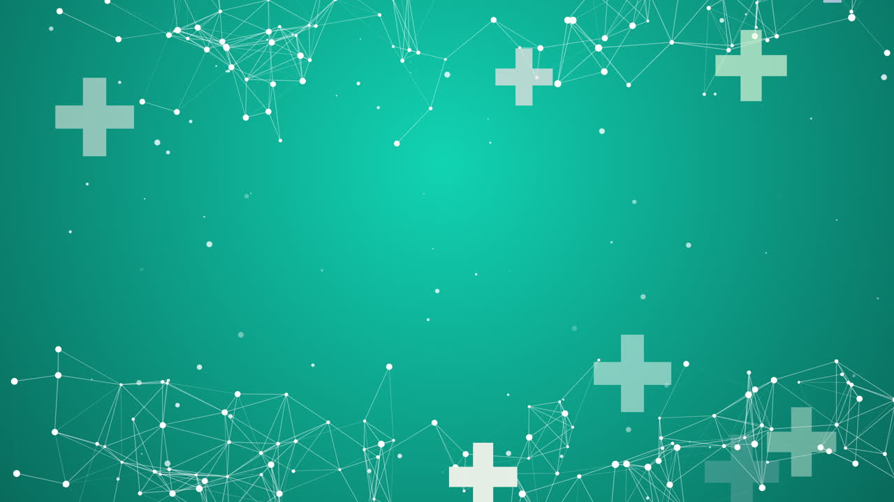Green health care medical background with white plexus lines and ...