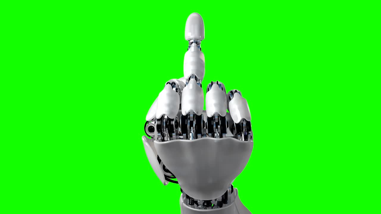 la mano del robot muestra el dedo medio.