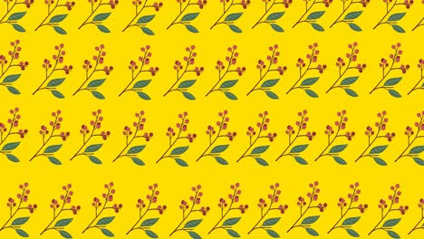 animación de múltiples flores rojas que se mueven sobre un fondo amarillo