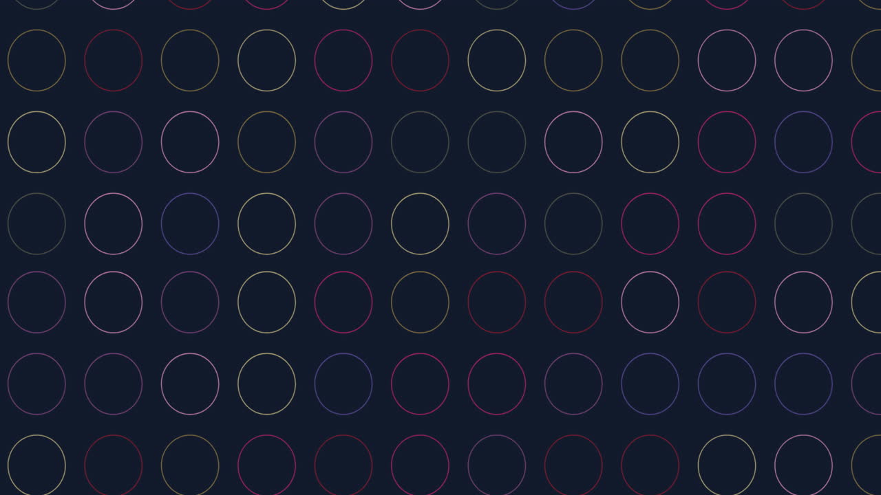 animación digital de múltiples formas circulares coloridas contra un fondo negro