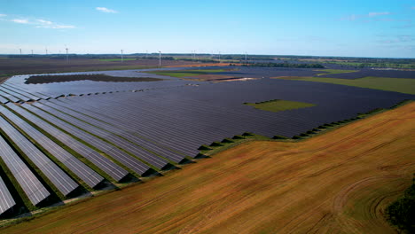 Drone-Shot-View-Over-Large-Scale-Solar-Panel-Farm