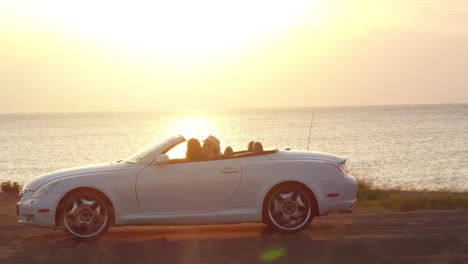 sunset drive in a convertible