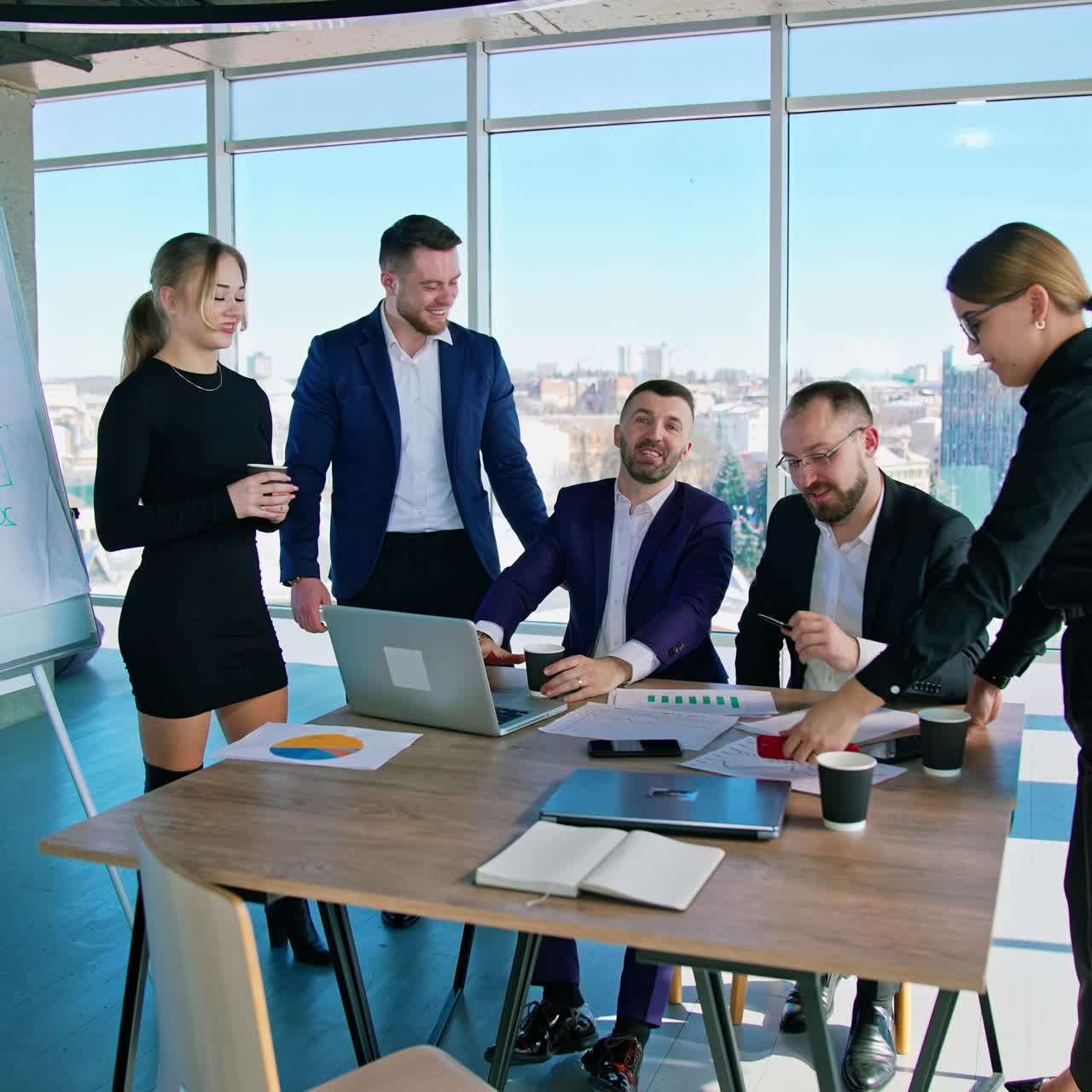 Group of smart business people working together on a new project. Business meeting