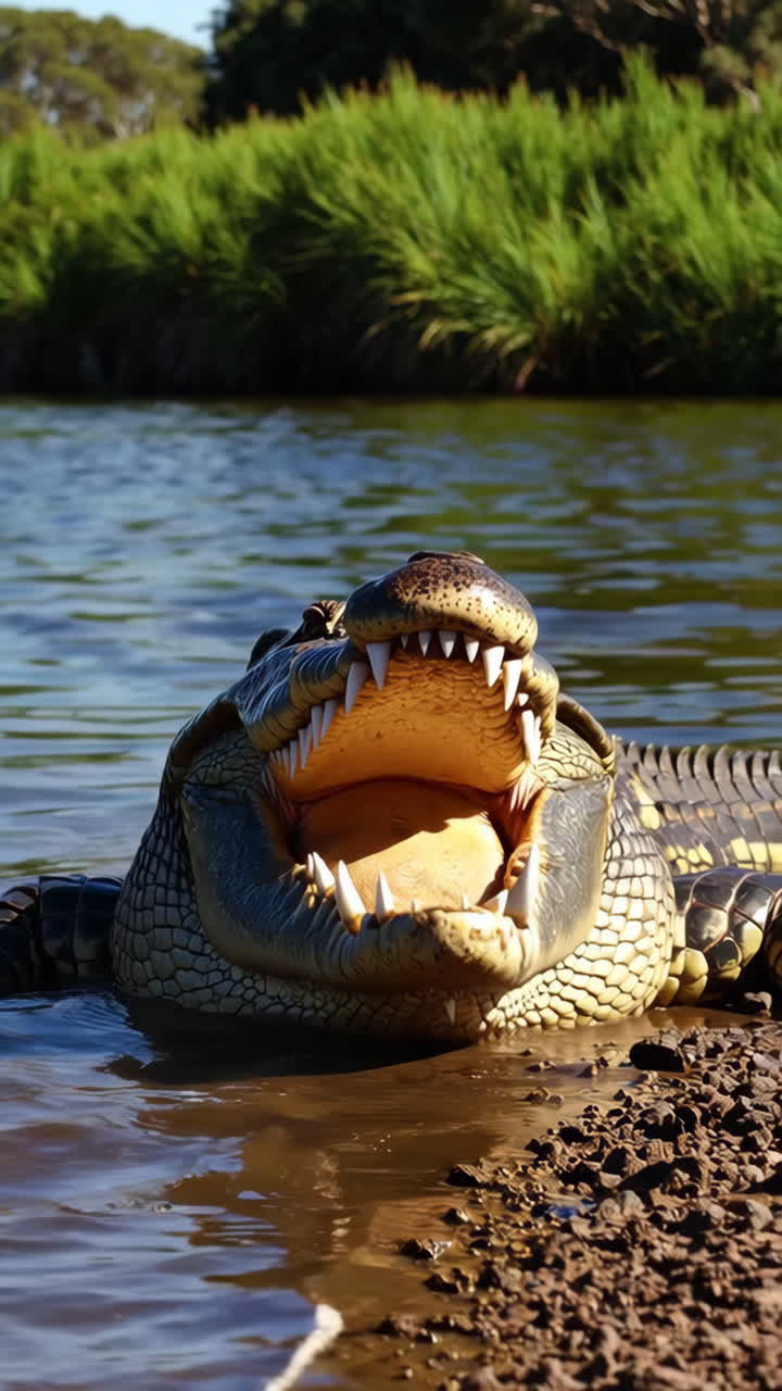 Crocodile in a Riverbank