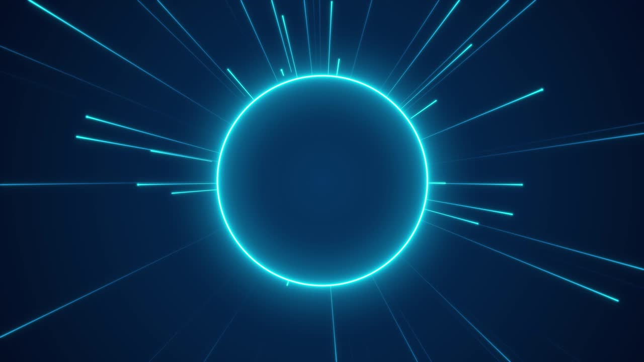 futurista de partículas azules de rápido movimiento de rayos de luz