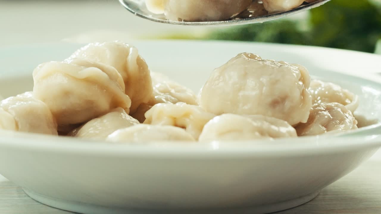 Boiled Dumplings in a Bowl