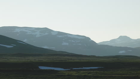 beautiful mountainscape along the wilderness road in northern sweden, called stekenjokk