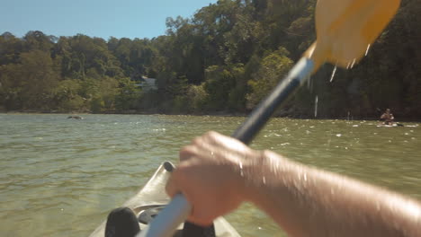 Kayaking-and-stand-up-paddle-boarding-along-the-coastline-of-Borneo-next-to-the-rainforests-and-beaches