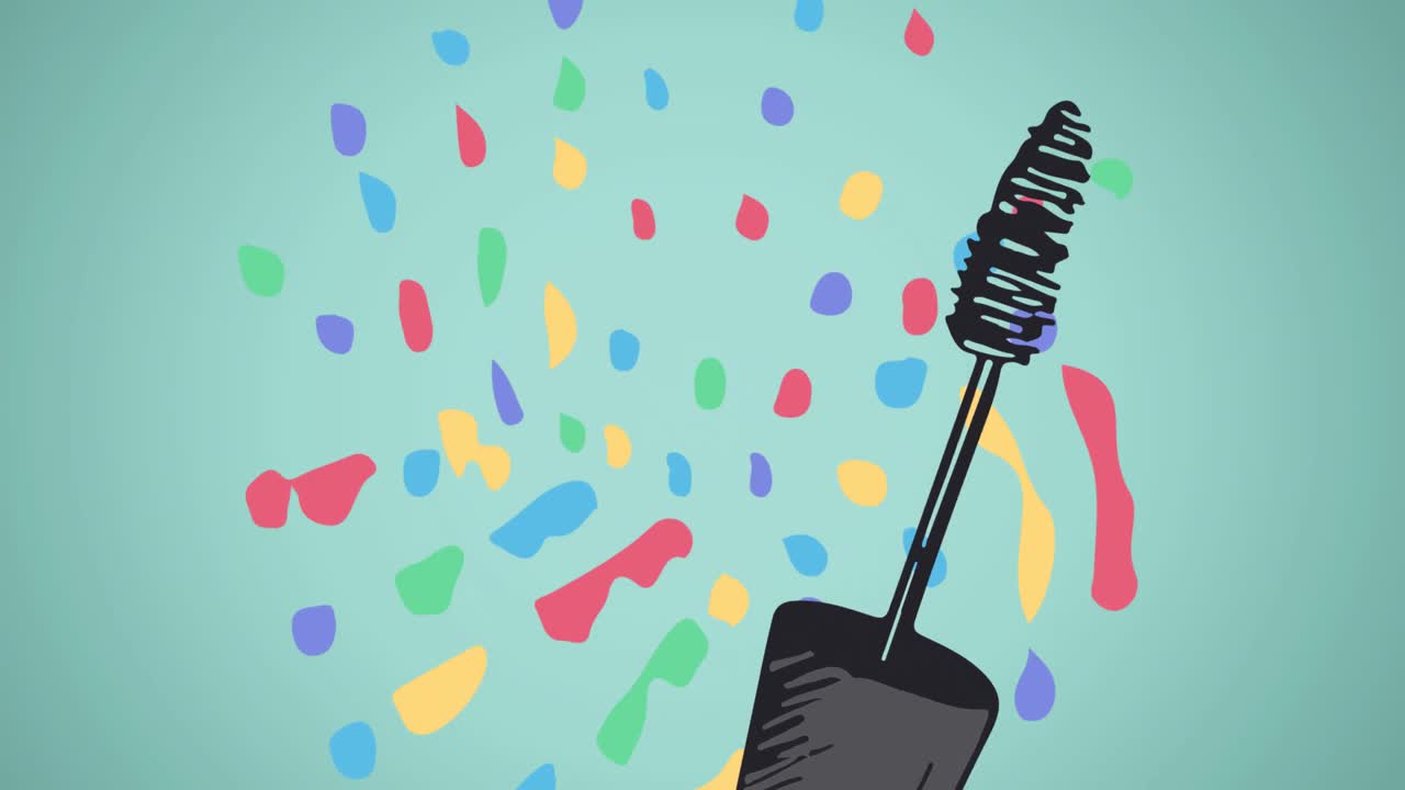 Animation of mascara on green background