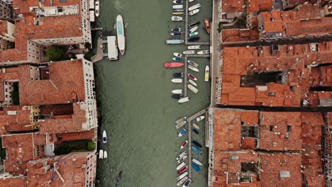 aerial view of venice canals and buildings