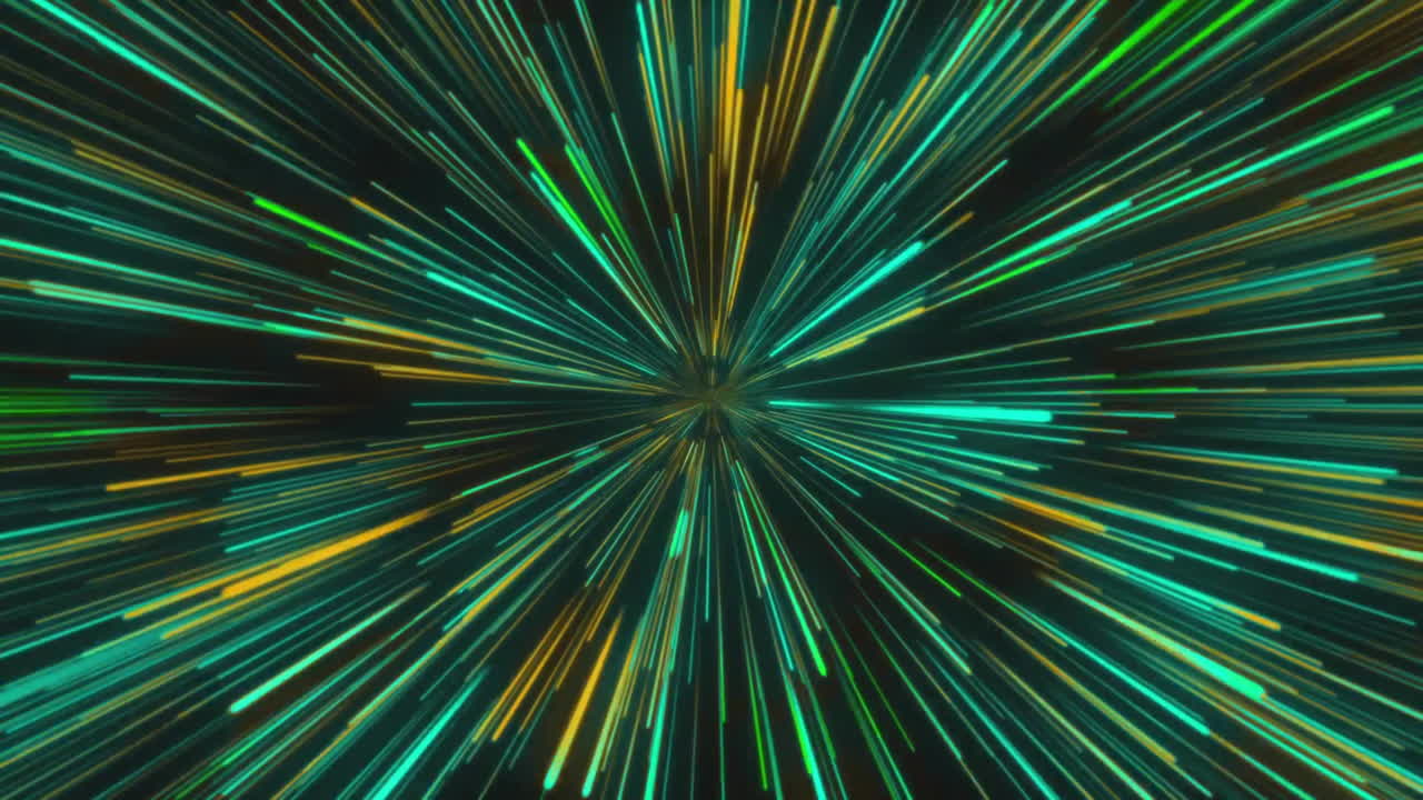 Animation of light trails on black background