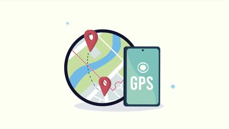 smartphone with gps app animation