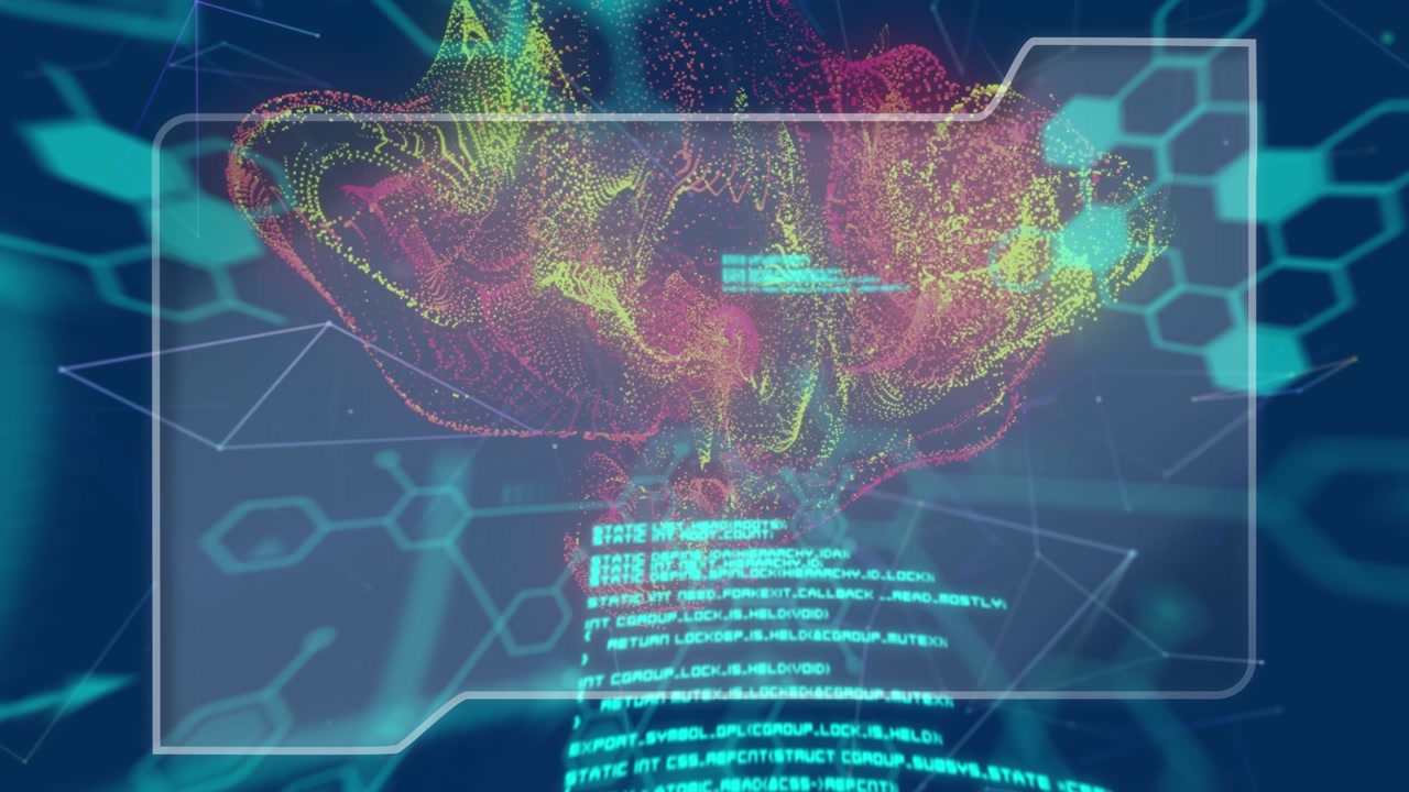 Animation of data processing over shapes