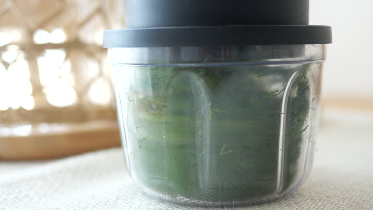 Chopped Herbs in a Food Processor