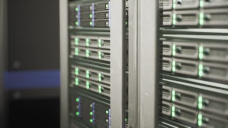 row of servers in modern server room