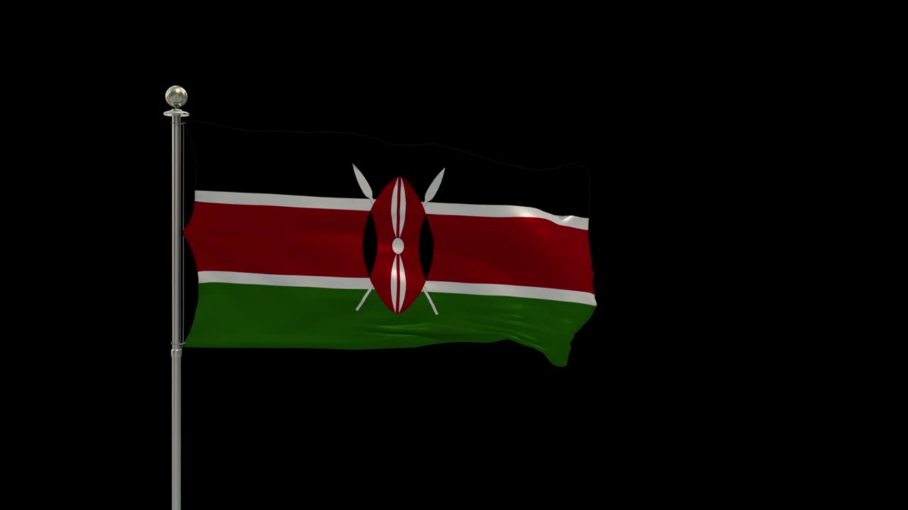 Kenya Various Of Flags Waving National Flag On Pole, Table Flag