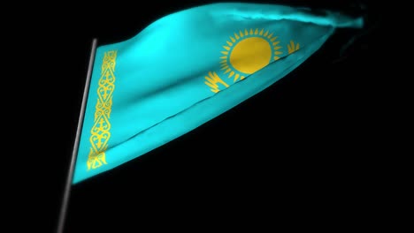 kazakhstan flag , realistic 3d animation of waving flag . kazakhstan flag waving in the wind. national flag of kazakhstan. flag seamless loop animation. 4k high quality, 3d render