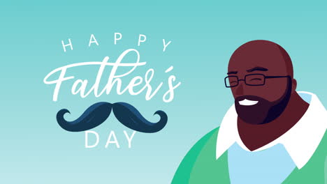happy fathers day lettering with afro dad